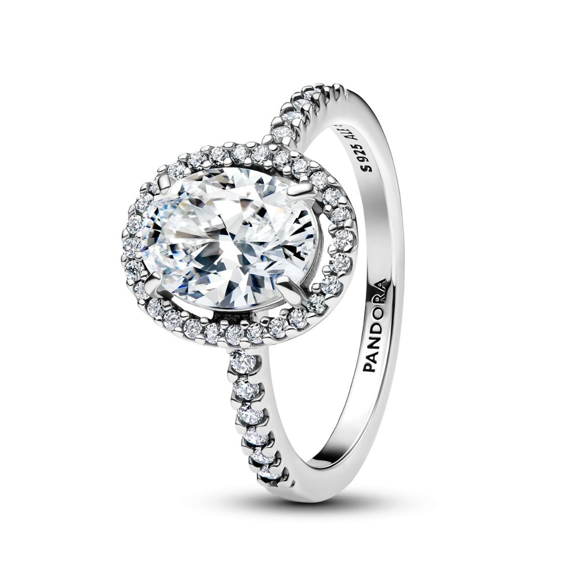 PANDORA - Anillo Pandora Halo Ovalado Brillante Plata Esterlina
