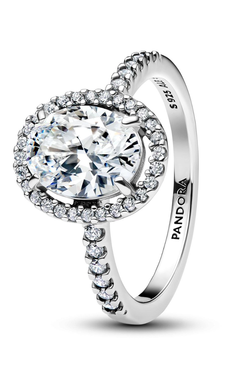 PANDORA - Anillo Pandora Halo Ovalado Brillante Plata Esterlina