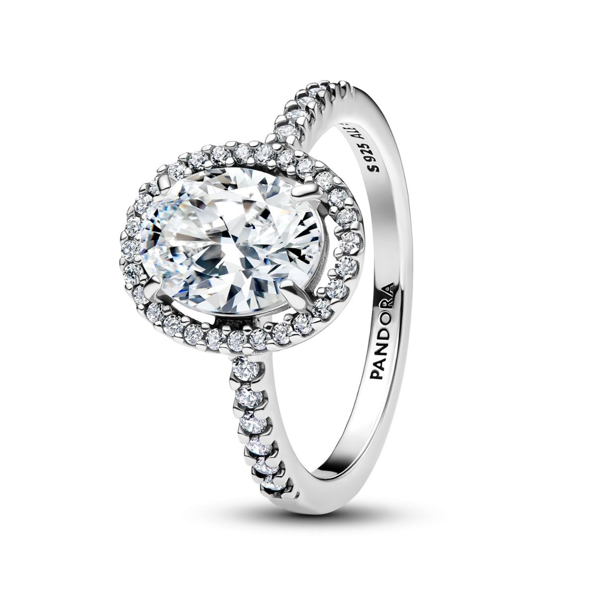PANDORA - Anillo Pandora Halo Ovalado Brillante Plata Esterlina