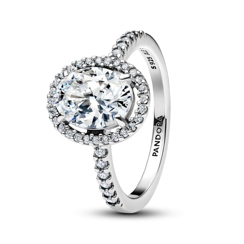 PANDORA - Anillo Pandora Halo Ovalado Brillante Plata Esterlina