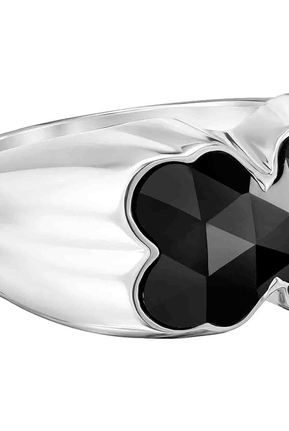 TOUS - Anillo mediano de plata y motivo oso en ónix Icon Color