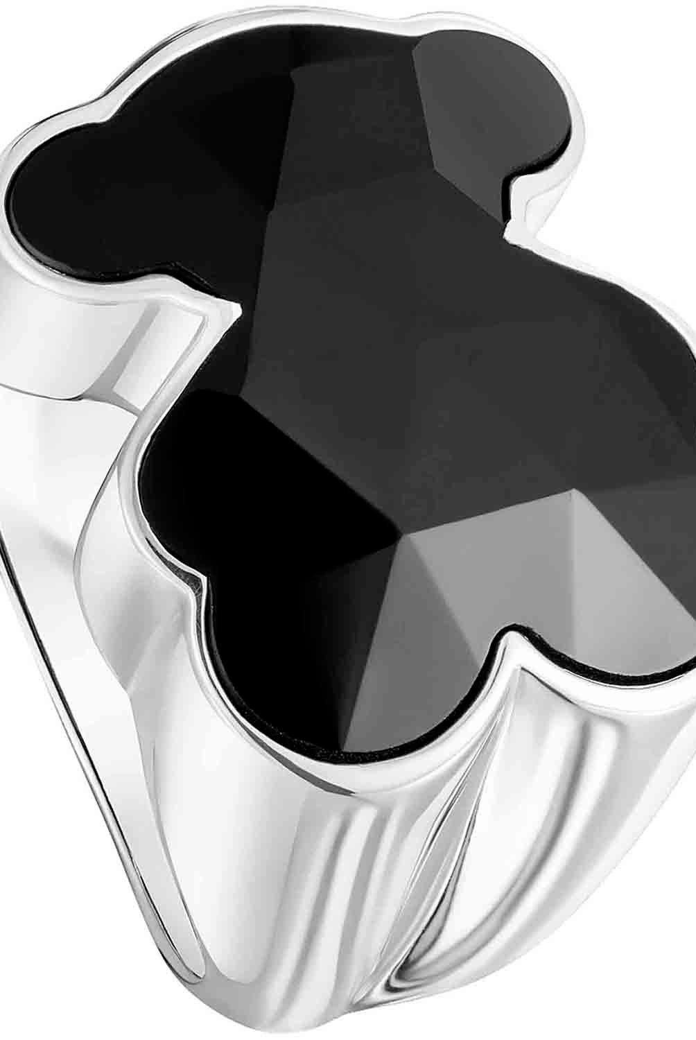 TOUS - Anillo sello de plata y motivo oso en ónix Icon Color