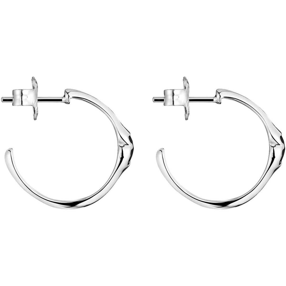 TOUS - Aretes de aro de plata y motivo oso en ónix 16,5 mm Icon Color