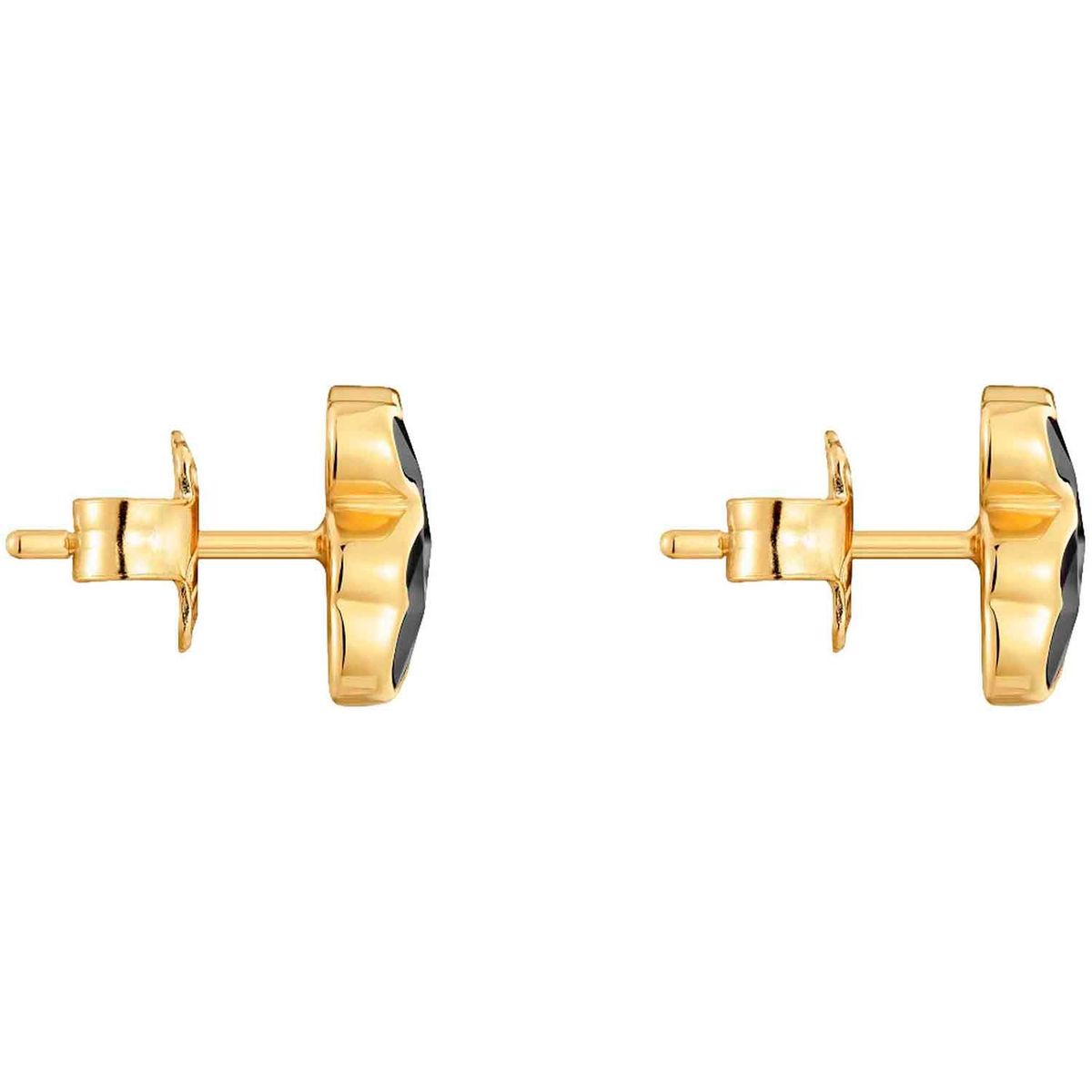 TOUS - Aretes oso con baño de oro 18 kt sobre plata y ónix 10 mm Icon Color