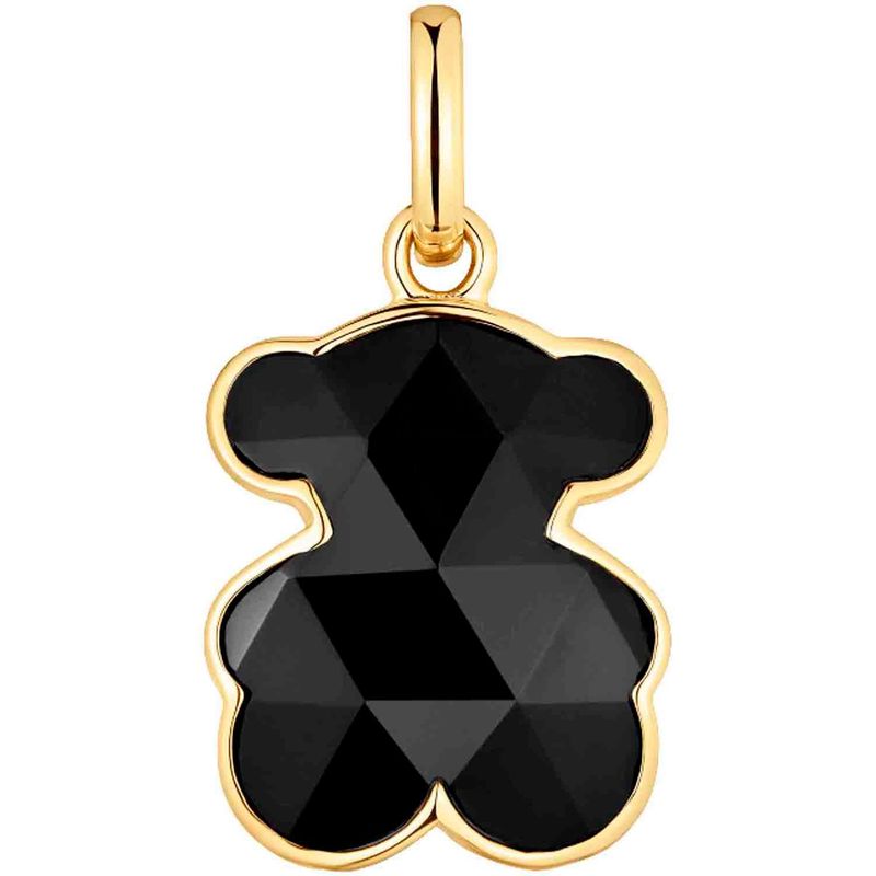 TOUS - Dije pequeño con baño de oro 18 kt sobre plata y motivo oso en ónix Icon Color