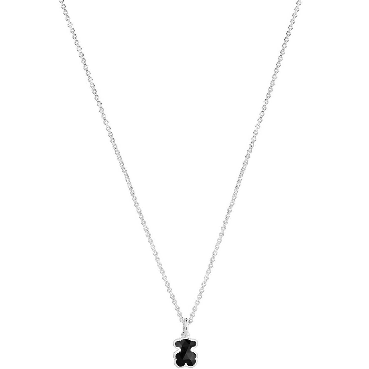 TOUS - Collar corto de plata y motivo oso en ónix Icon Color