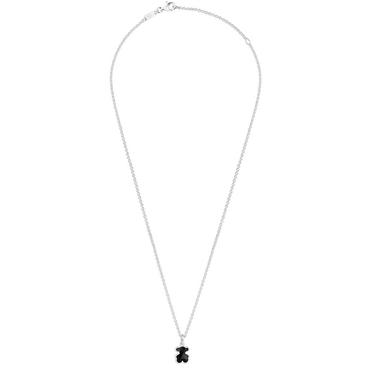 TOUS - Collar corto de plata y motivo oso en ónix Icon Color