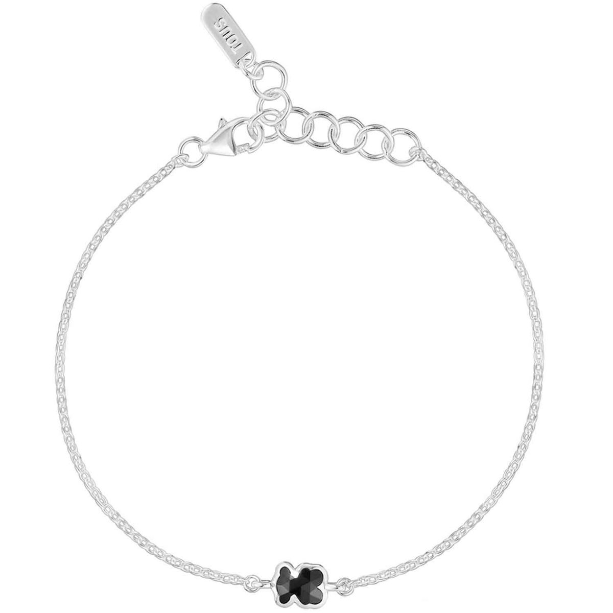 TOUS - Pulsera cadena de plata y motivo oso en ónix 6 mm Icon Color