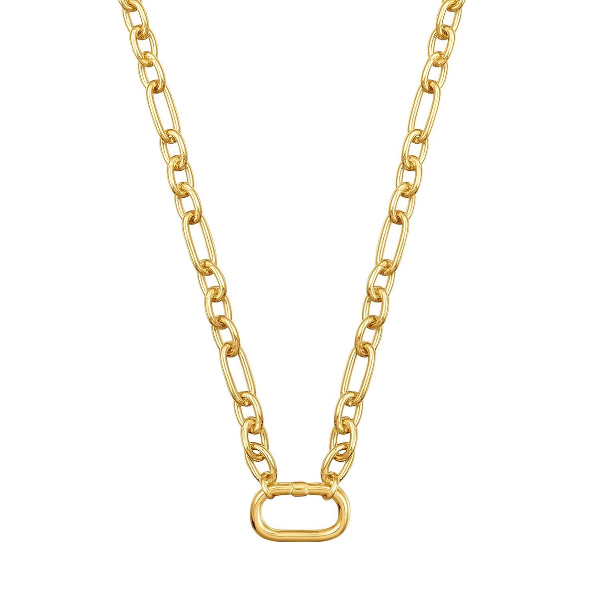 TOUS - Collar corto con baño de oro 18 kt sobre plata y anilla Hold Oval