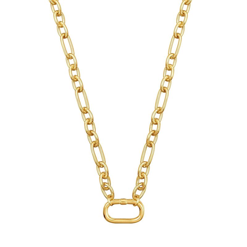 TOUS - Collar corto con baño de oro 18 kt sobre plata y anilla Hold Oval