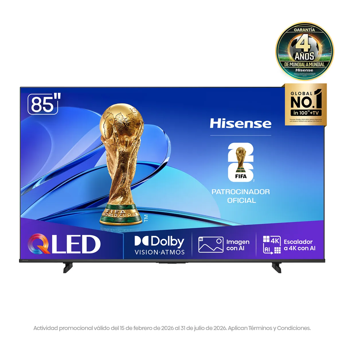 HISENSE - Televisor Hisense |  85 Pulgadas |  QLED 4K Dolby Vision | 85Q6QV