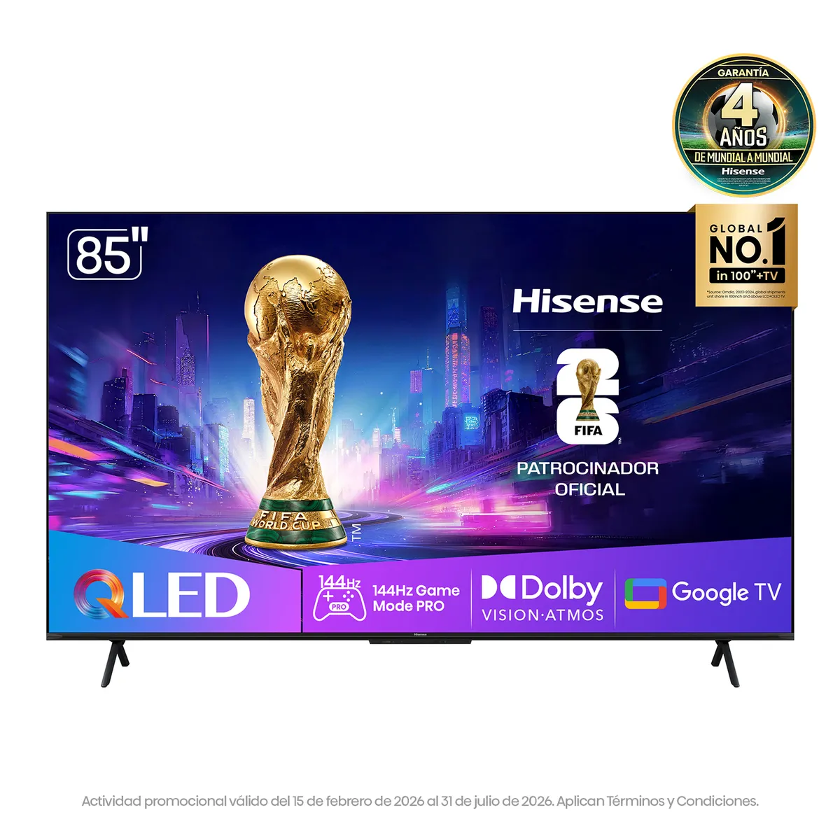 HISENSE - Televisor Hisense |  85 Pulgadas |  QLED 4K 144Hz | 85Q7QG
