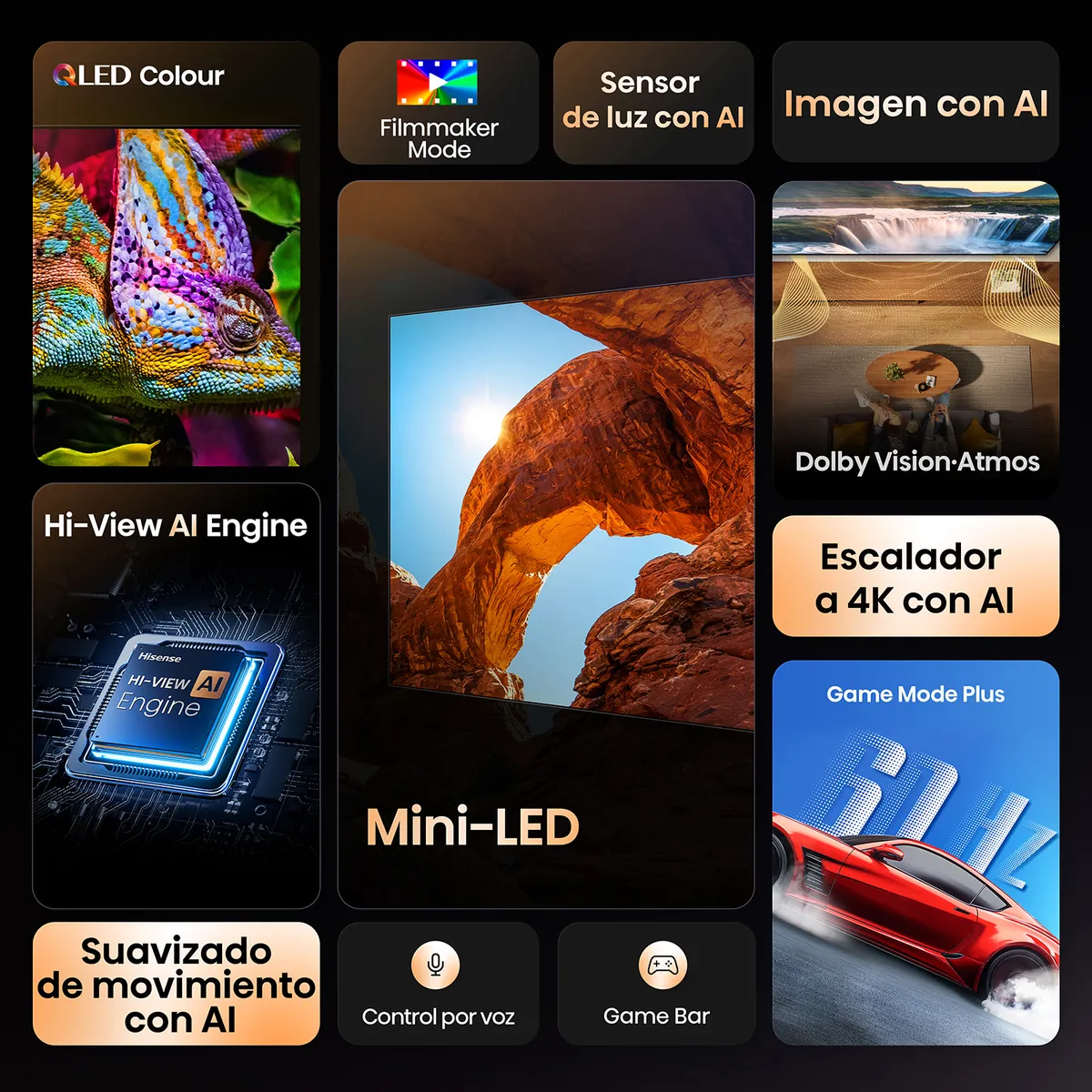 HISENSE - Televisor Hisense |  65 Pulgadas |  ULED MiniLED 4K | 65U6QV