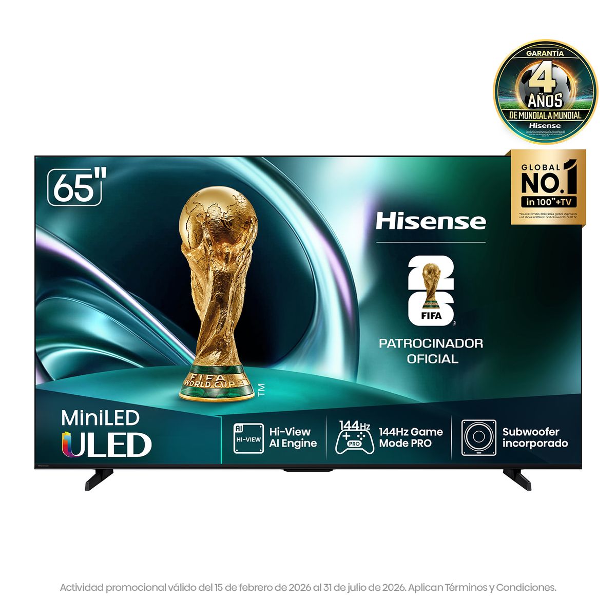 HISENSE - Televisor Hisense |  65 Pulgadas |  ULED MiniLED Pro 144Hz | 65U7QG