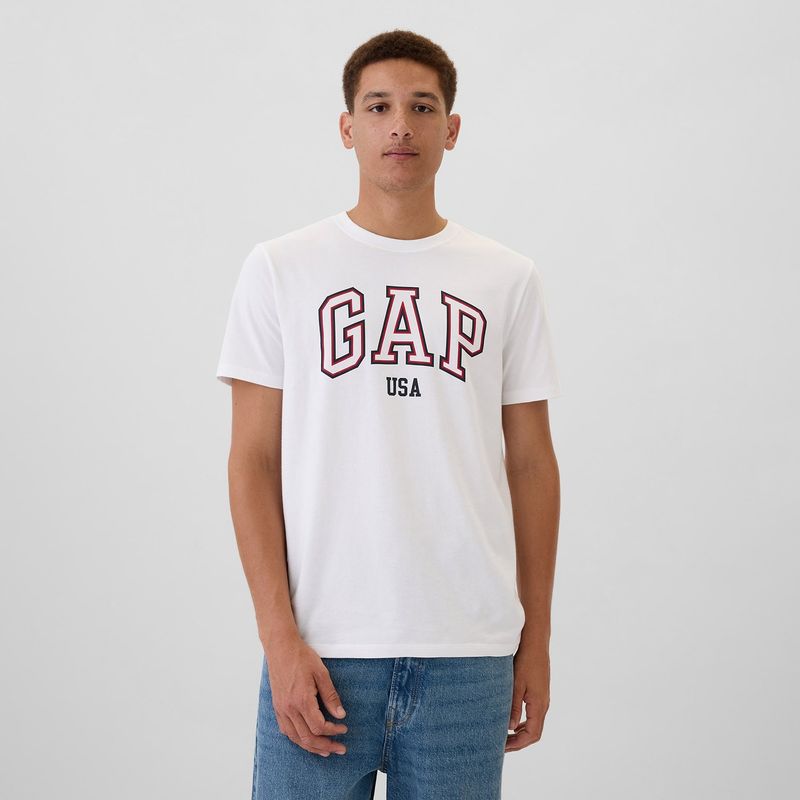 GAP - Camiseta Hombre Manga corta con Logo de Algodón GAP