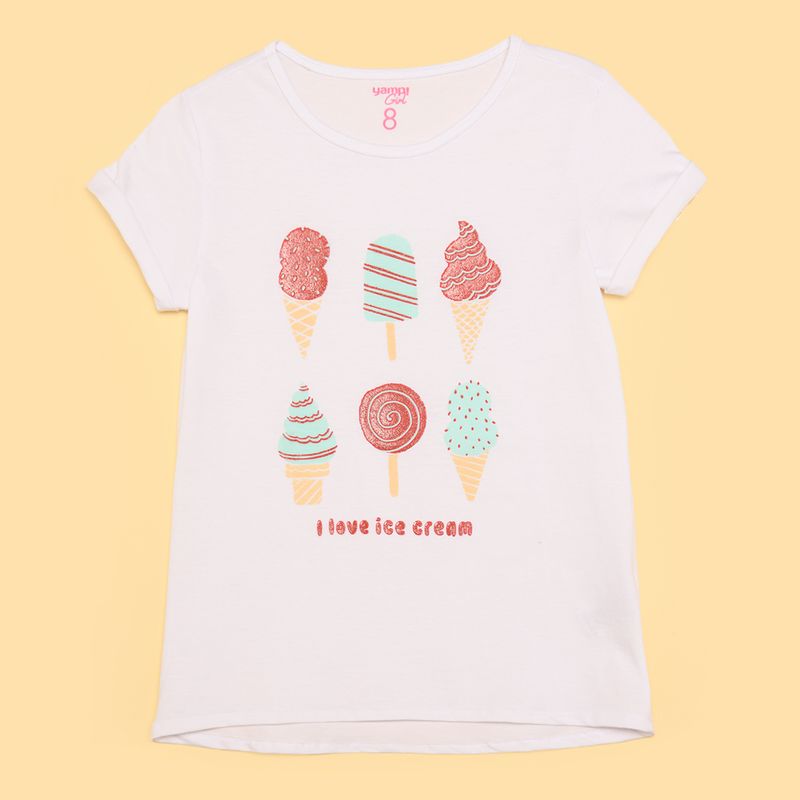 YAMP - Camiseta para Niña con Estampado Manga corta de Algodón Yamp