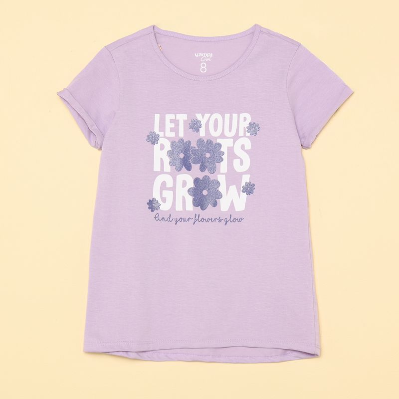 YAMP - Camiseta para Niña con Estampado Manga corta de Algodón Yamp