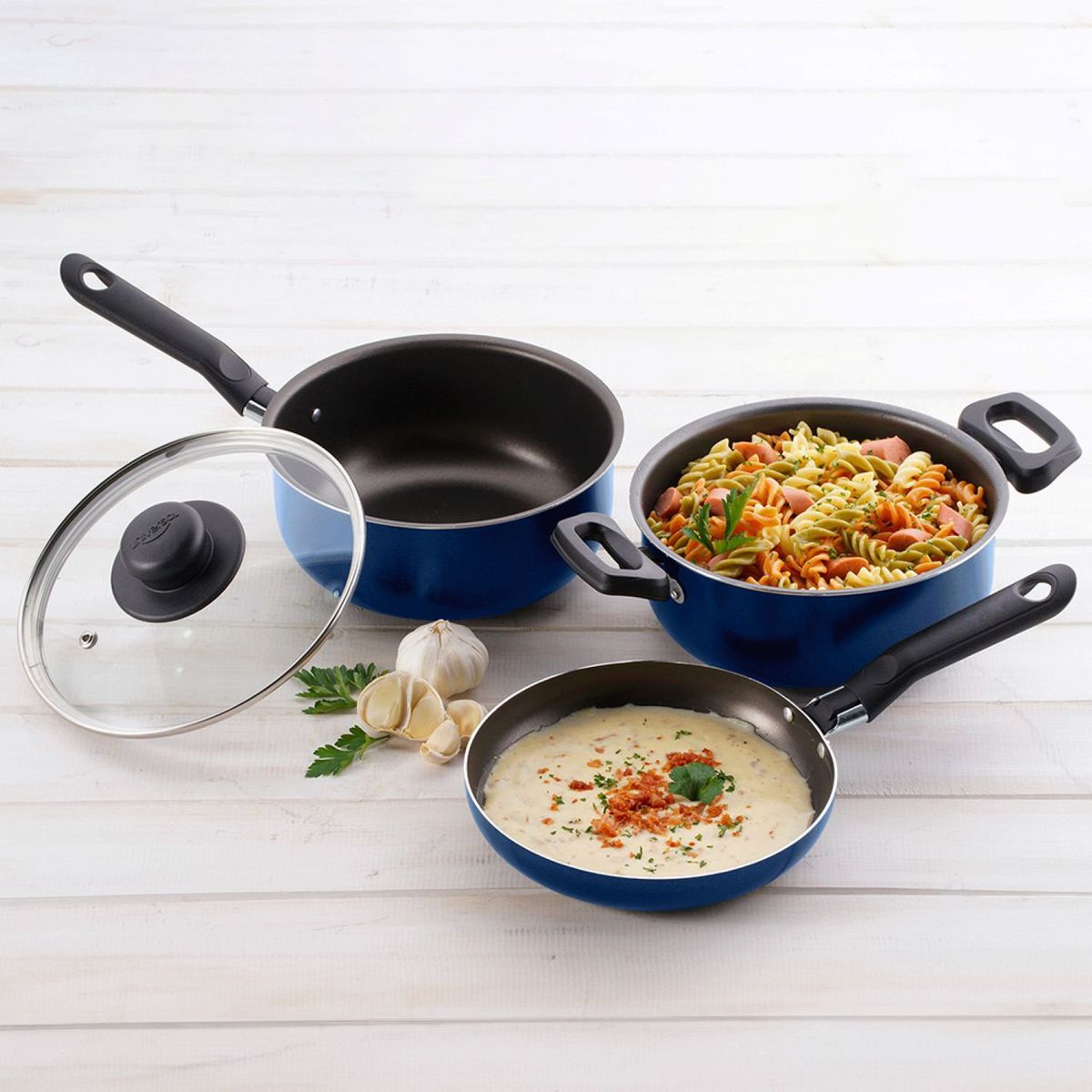 UNIVERSAL - Juego de ollas Universal: Aliada. Bateria Antiadherente 4 piezas