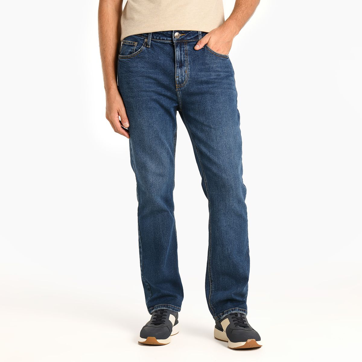 BASEMENT - Jean 5 Bolsillos Hombre Recto de Algodón Basement