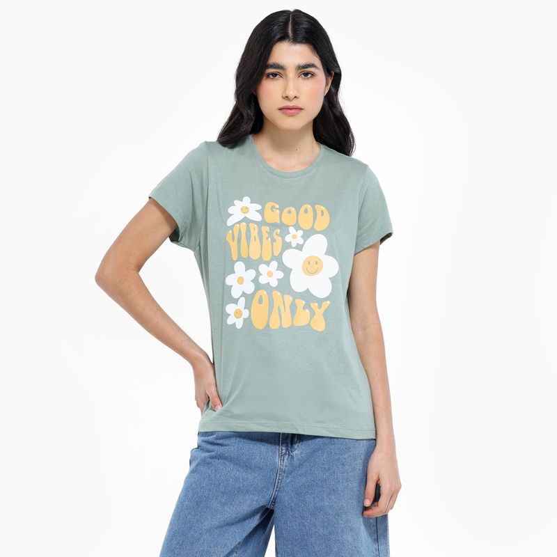 SYBILLA - Camiseta Mujer Manga corta de Algodón Sybilla