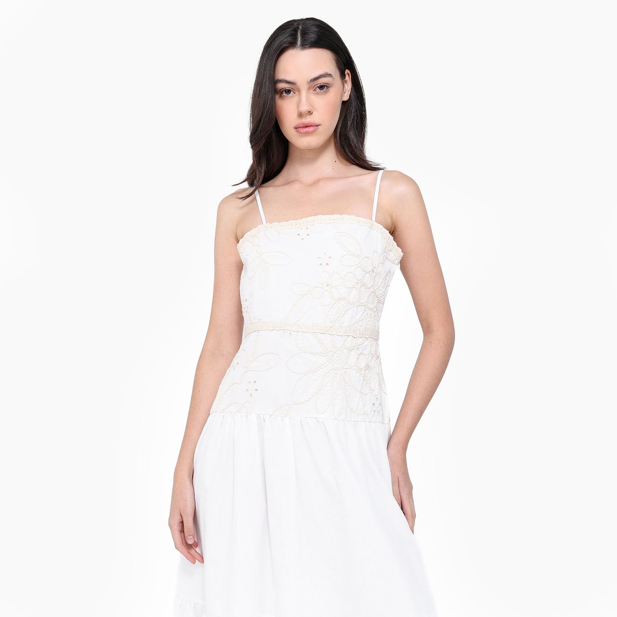 BASEMENT - Vestido Mujer Largo de Algodón Basement