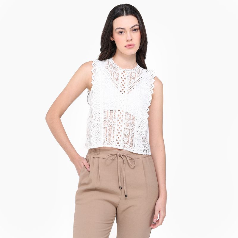 BASEMENT - Blusa Mujer Sin mangas de Algodón Basement