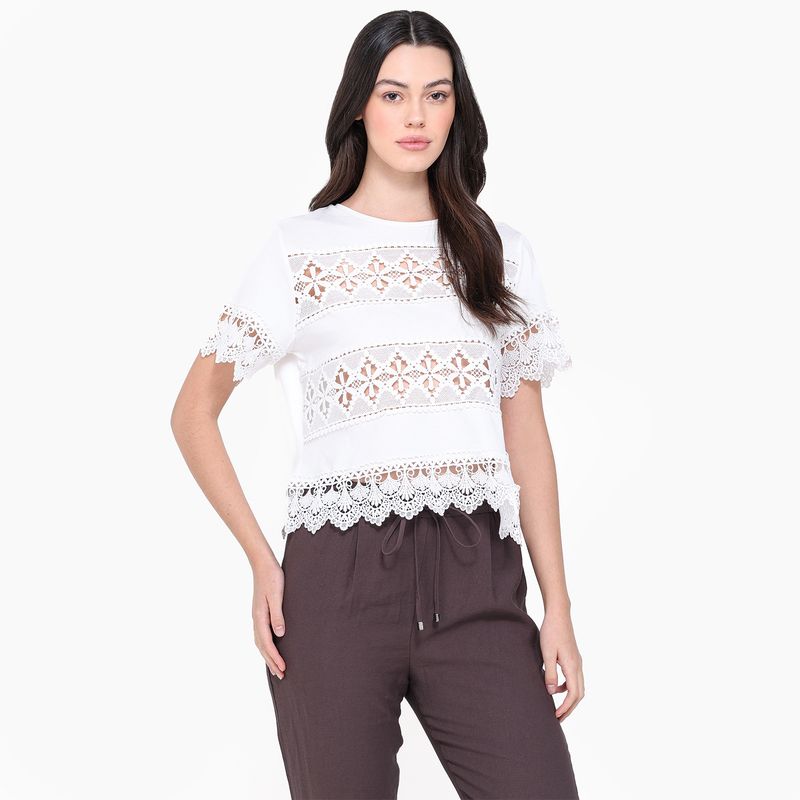 BASEMENT - Camiseta Mujer Manga corta de Algodón Basement