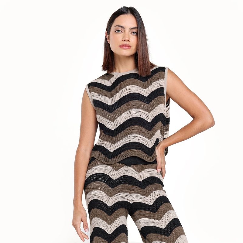 BASEMENT - Blusa Mujer Sin mangas de Algodón Basement