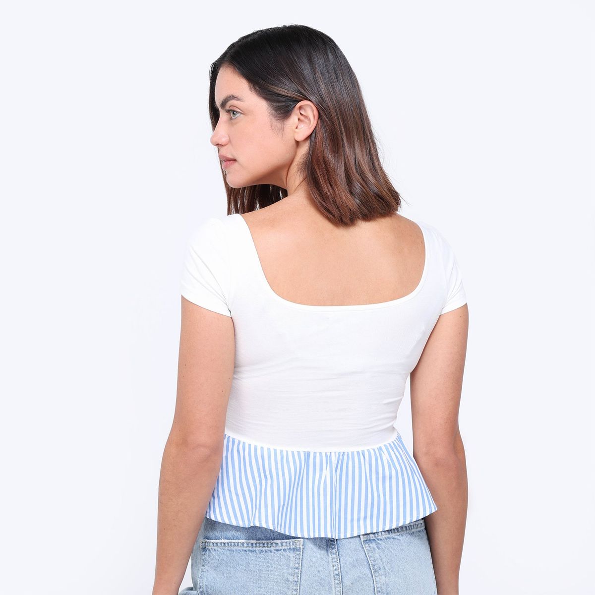 BASEMENT - Top Mujer Manga corta de Algodón Basement