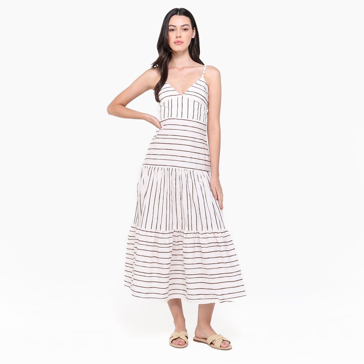 BASEMENT - Vestido Mujer Largo de Algodón Basement