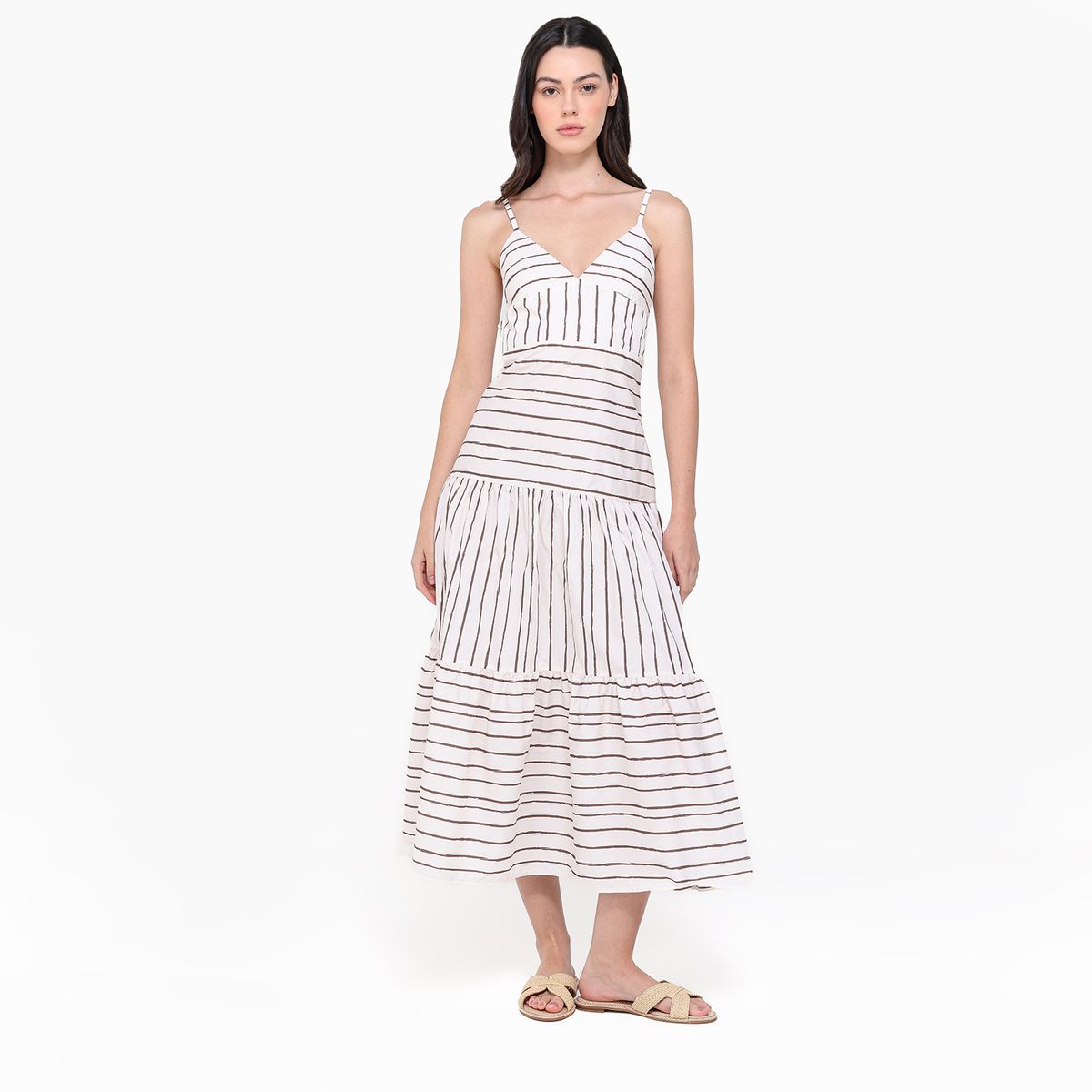 BASEMENT - Vestido Mujer Largo de Algodón Basement