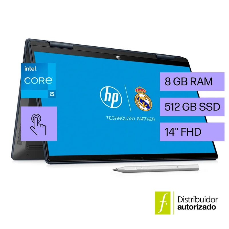 HP - Portátil HP 2 en 1 Pavilion x360 táctil 14-ek1011la | Intel core i5 | 8GB RAM | 512GB SSD Almacenamiento | Windows 11 Home | 14 pulgadas | 14-ek1011la | Computador portátil