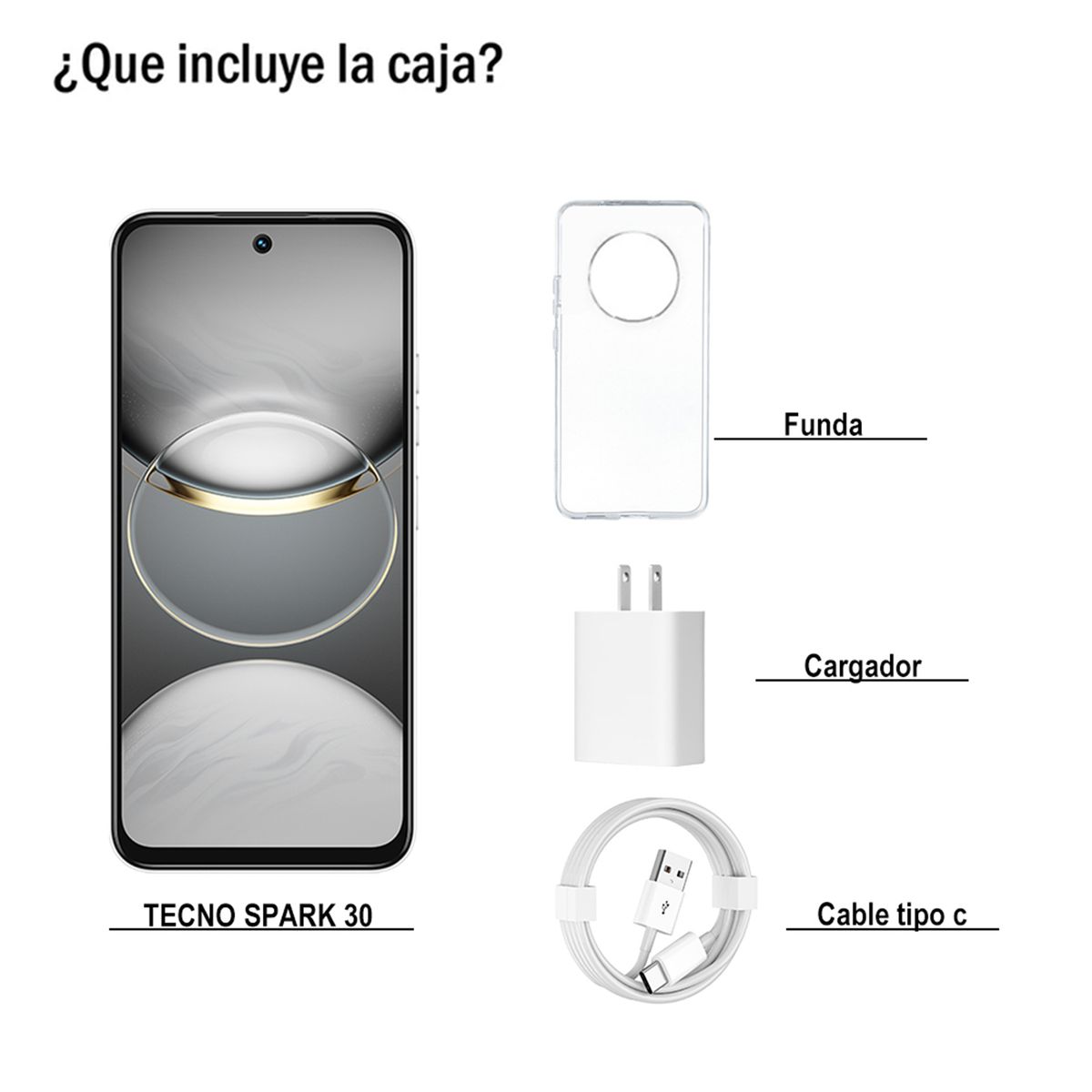 TECNO MOBILE - Celular TECNO|SPARK 30 256GB | 8GB RAM | cámara posterior 64MP |cámara frontal 13MP| pantalla 6,78 pulgadas |Con cargador + Case | Color Amarillo