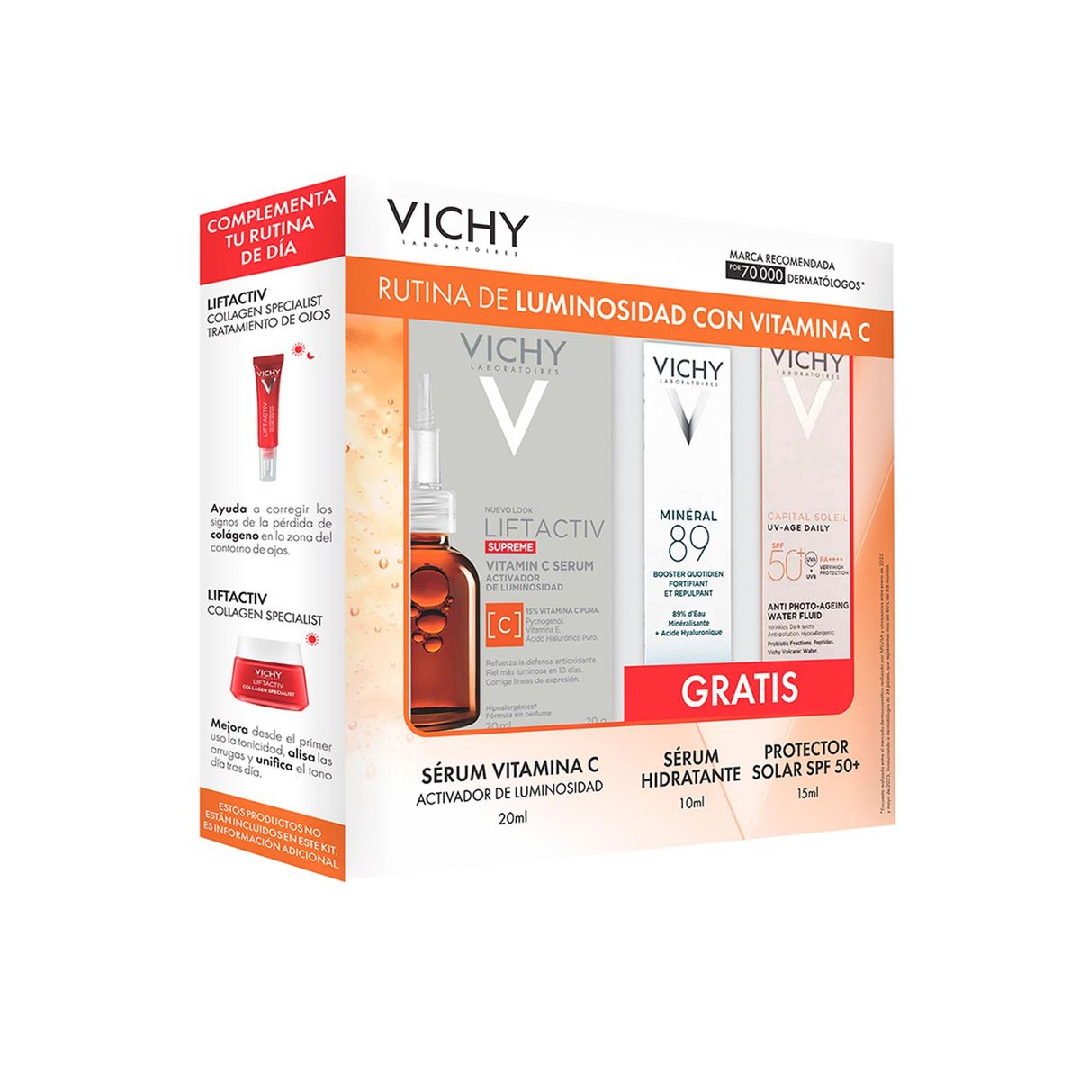 VICHY - Sérum Vichy Kit Liftactiv Retinol 30Ml + Liftactiv Collagen Specialist 15Ml + Capital Soleil Uv Age 15Ml Vichy Incluye: 3 Productos