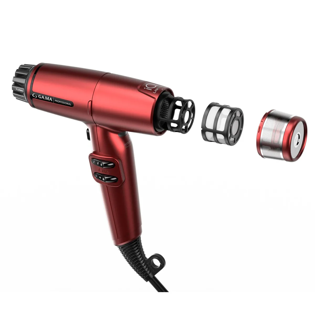 GAMA - Secador de pelo Prof Gama Iq Lite Max Red 1500 A 1700 W Iones AC