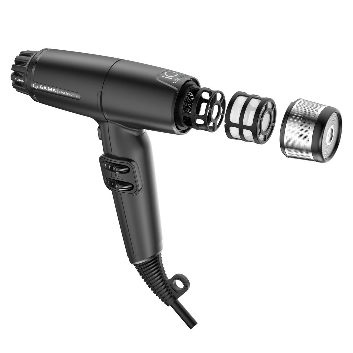 GAMA - Secador de pelo Prof Gama Iq Lite Max Negro 1500 A 1700  W Iones AC