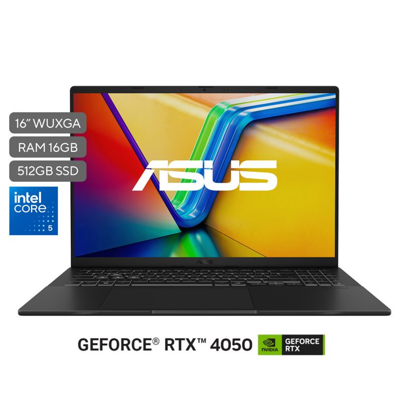 ASUS - Portátil ASUS V16 | GeForce RTX 4050 | Intel Core 5 Serie H | 16 GB de RAM | 512GB SSD de almacenamiento | Windows 11 |16 Pulgadas |V3607VU-RP038W |  Computador portátil
