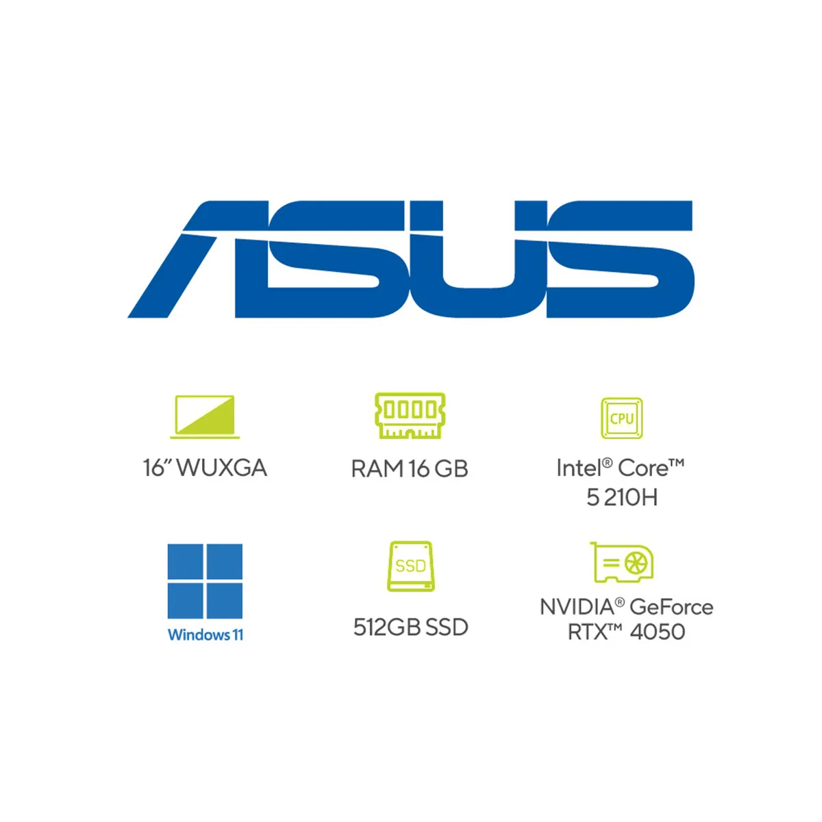 ASUS - Portátil ASUS V16 | GeForce RTX 4050 | Intel Core 5 Serie H | 16 GB de RAM | 512GB SSD de almacenamiento | Windows 11 |16 Pulgadas |V3607VU-RP038W |  Computador portátil