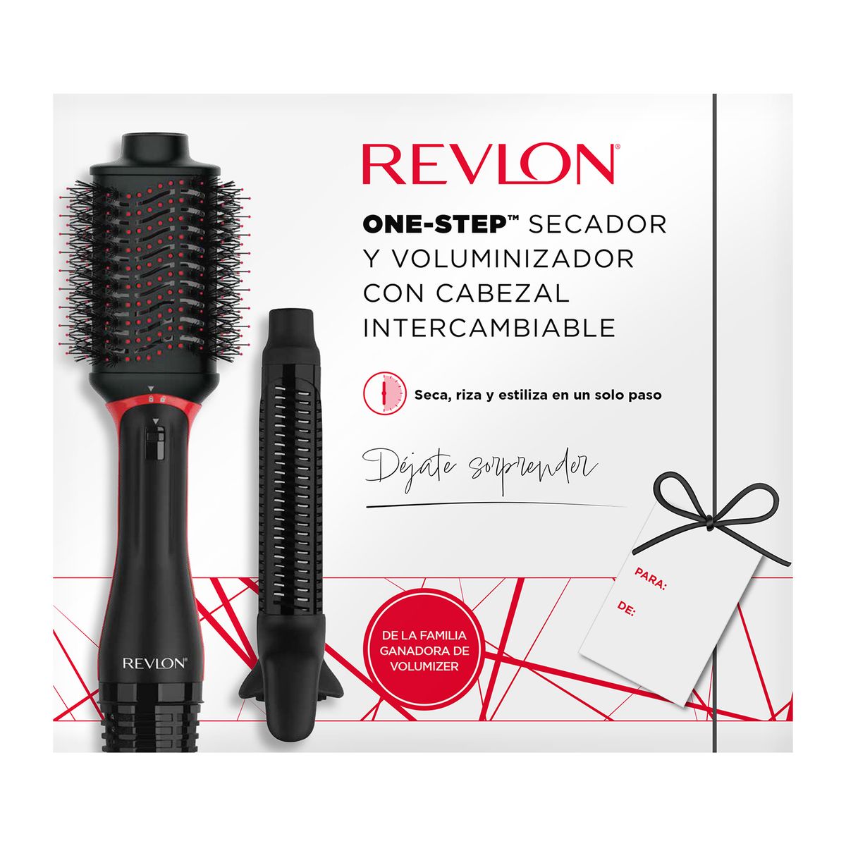 REVLON - Combo Revlon Cepillo Secador Voluminizador Y Rizador  1100 W DC