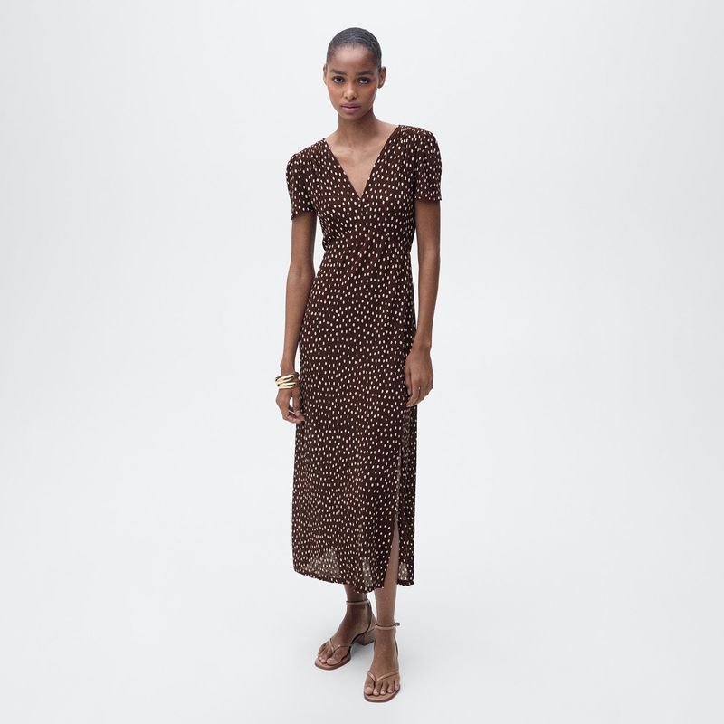 MANGO - Vestido Mujer Medio con Estampado Mango
