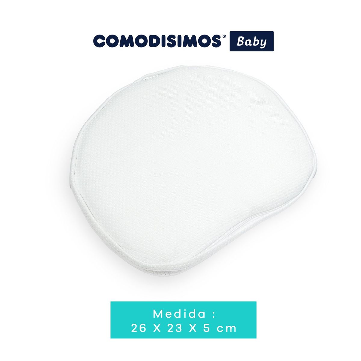 COMODISIMOS - Almohada para Bebé Ergonómica e Hipoalergénica Suave -  Soporte para Lactancia, Cólicos y Descanso - Fácil de Lavar y Portátil 26 x 23 x 5 cm Comodisimos