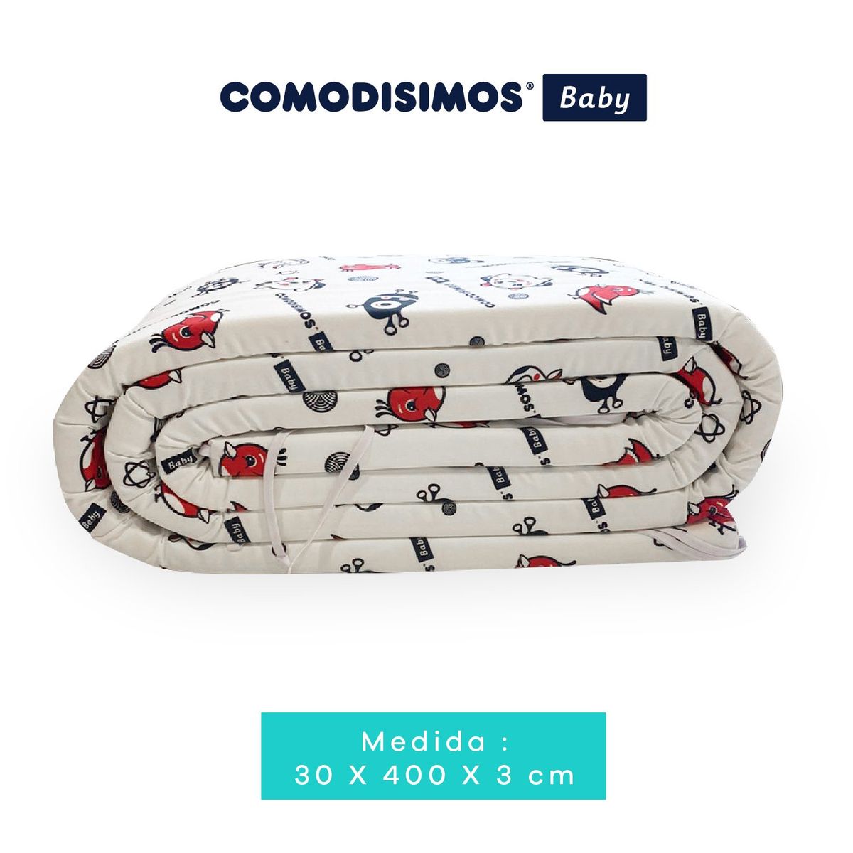 COMODISIMOS - Protector de Cuna para Bebés Hipoalergénico Seguro, Suave y Transpirable - Protección para Bebés contra Golpes, Fácil de Lavar y Ajustable 400 x 30 x 3 cm Comodisimos