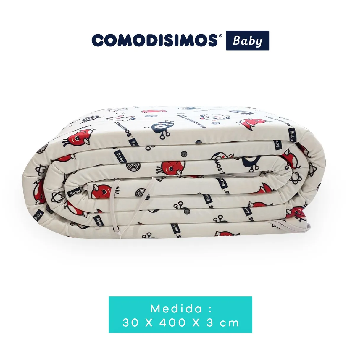 COMODISIMOS - Protector de Cuna para Bebés Hipoalergénico Seguro, Suave y Transpirable - Protección para Bebés contra Golpes, Fácil de Lavar y Ajustable 400 x 30 x 3 cm Comodisimos