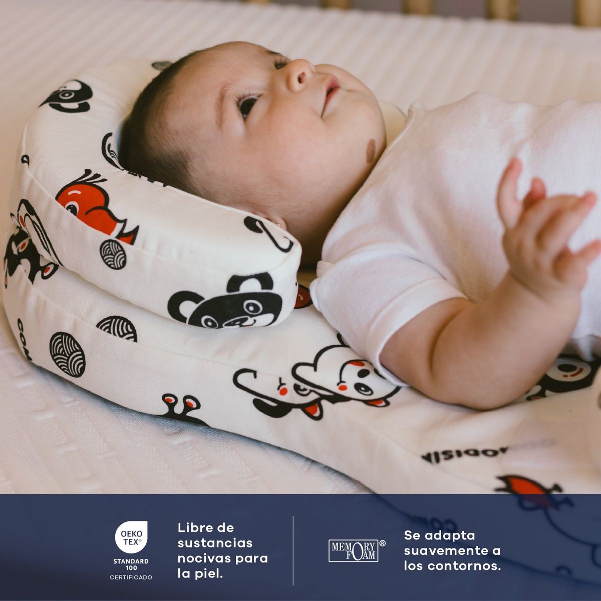 COMODISIMOS - Colchoneta para Dormir de Bebé Hipoalergénica Suave, Transpirable y Portátil - Ideal para Cunas, Coches y Viajes 61 x 41 x 13.5 cm Comodisimos