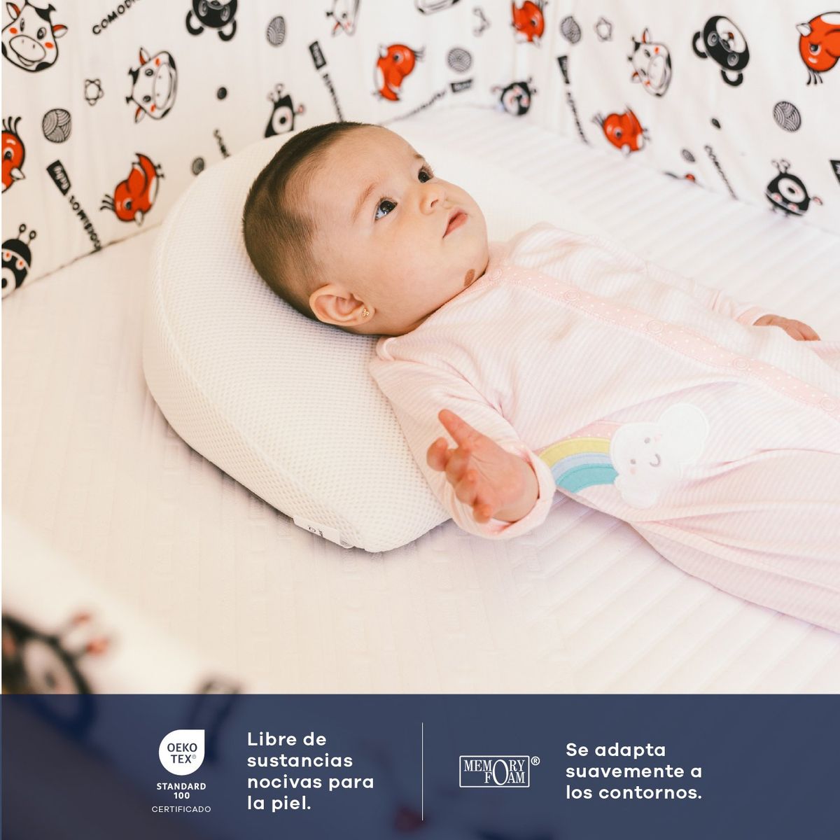 COMODISIMOS - Almohada Ergonómica para Dormir - Soporte Cervical, Suave y Transpirable - Ideal para Aliviar Dolores de Cuello y Espalda - Fácil de Lavar 38 x 34 x 13.5 cm Comodisimos