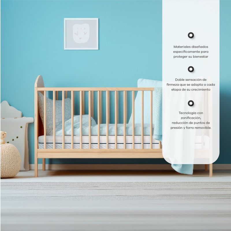 COMODISIMOS -  Colchón Infantil Sencillo Firmeza Media Ortopédico Espumado Ergonómico y Transpirable - Hipoalergénico, Antihumedad y Fácil de Limpiar 130 x 100 x 15  cm Comodisimos
