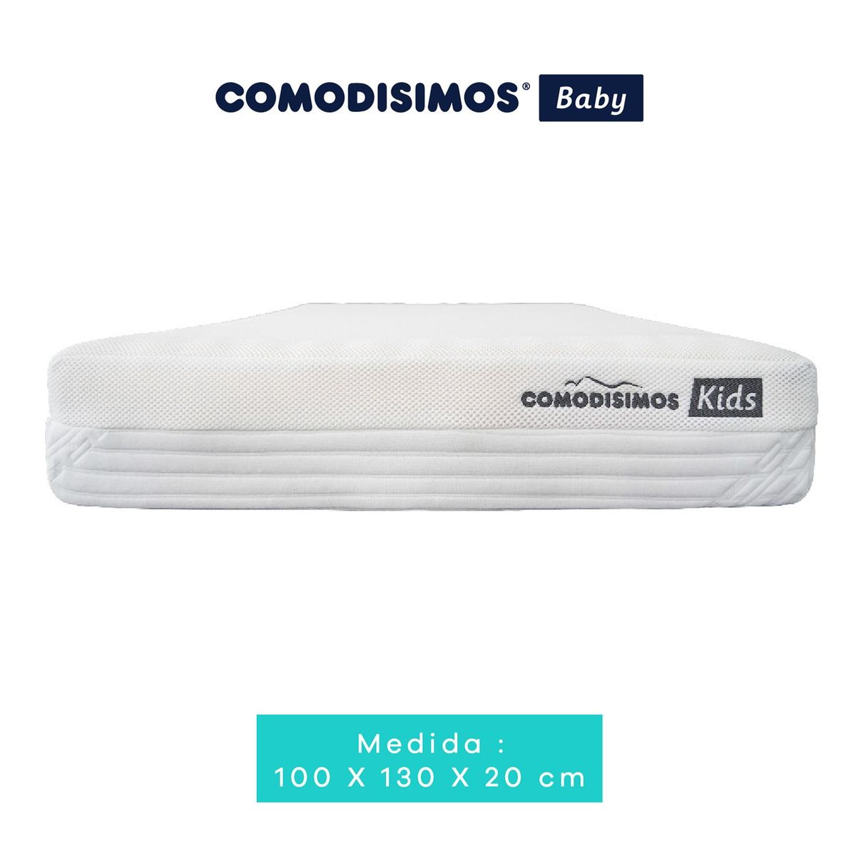 COMODISIMOS -  Colchón Infantil Sencillo Firmeza Media Ortopédico Espumado Ergonómico y Transpirable - Hipoalergénico, Antihumedad y Fácil de Limpiar 100 x 130 x 20  cm Comodisimos