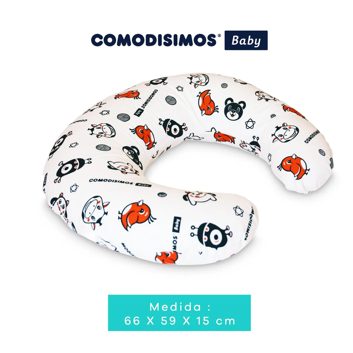 COMODISIMOS - Almohadón Materno Hipoalergénico, Cojín de Lactancia Multifuncional,  Soporte Ergonómico para Embarazo, Lactancia y Descanso - Suave, Lavable y Ajustable 66 x 59 x 15 cm Comodisimos