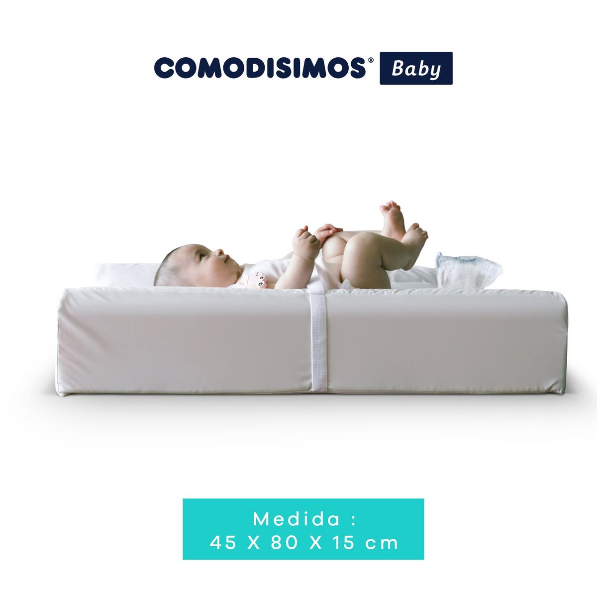 COMODISIMOS - Cambiador para Bebé con Tela Impermeable Funda Removible Facil de Limpiar 80 x 45 x 15 cm Comodisimos