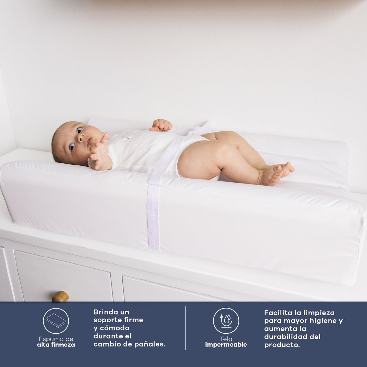 COMODISIMOS - Cambiador para Bebé con Tela Impermeable Funda Removible Facil de Limpiar 80 x 45 x 15 cm Comodisimos